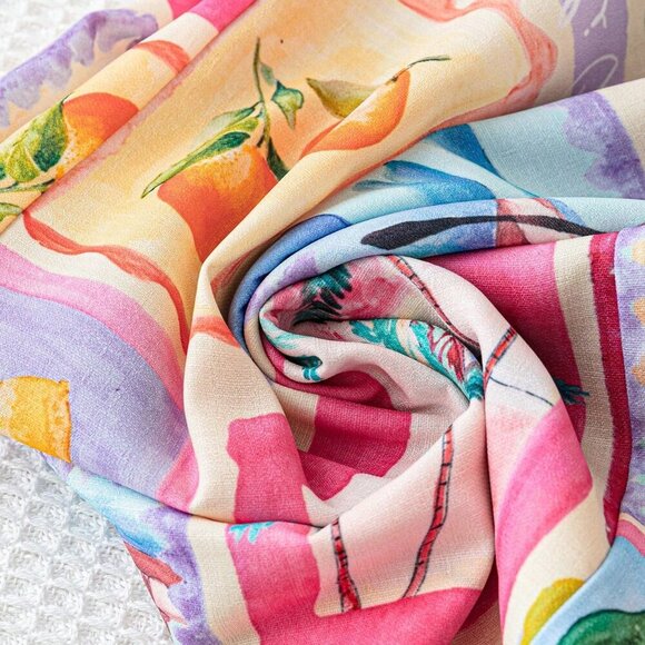 Multicolor Boho Women's Tropical Print Shirt & Pants Set - Picture 4 of 6